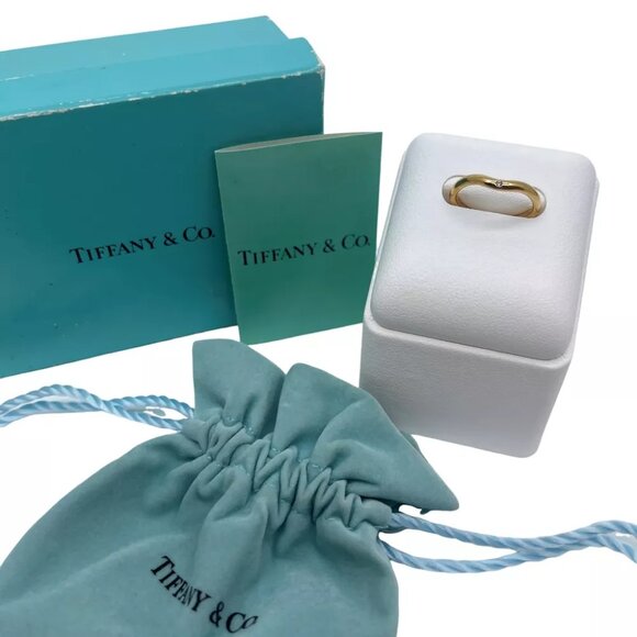 Tiffany & Co. K18 DIAMOND Size:5 Ring Yellow Gold